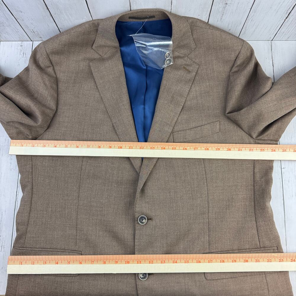 NWOT J. Hilburn Brown Mohair/Silk Herringbone Tollegno 1900 Blazer Size 47R - Picture 15 of 16